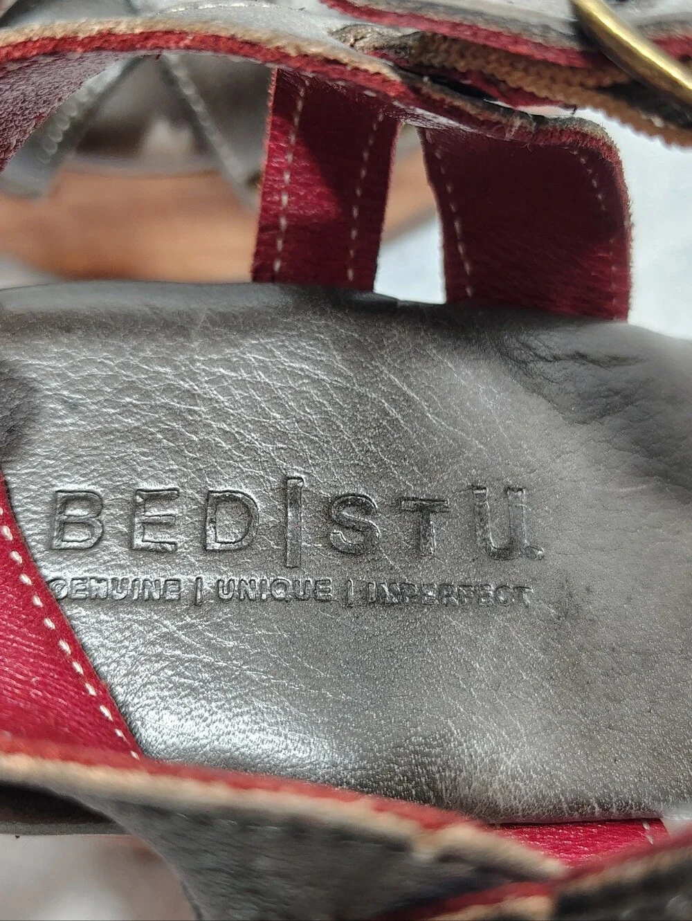 (NEW) Bed Stu Paulina Distressed, Women # 9.5 US Chunky Wooden Platform